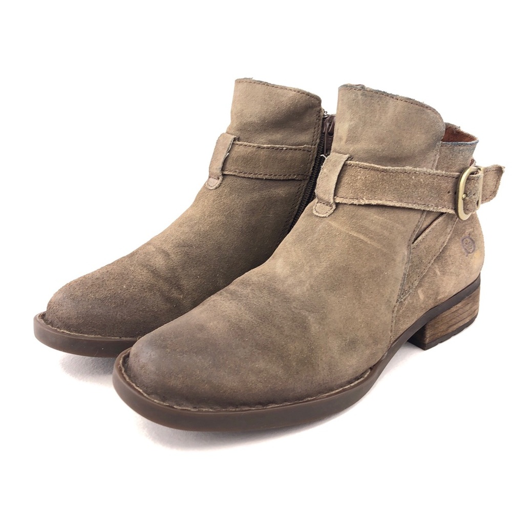 Born Jorgette Taupe Leather Ankle Boots 7.5M - Picture 3 of 15